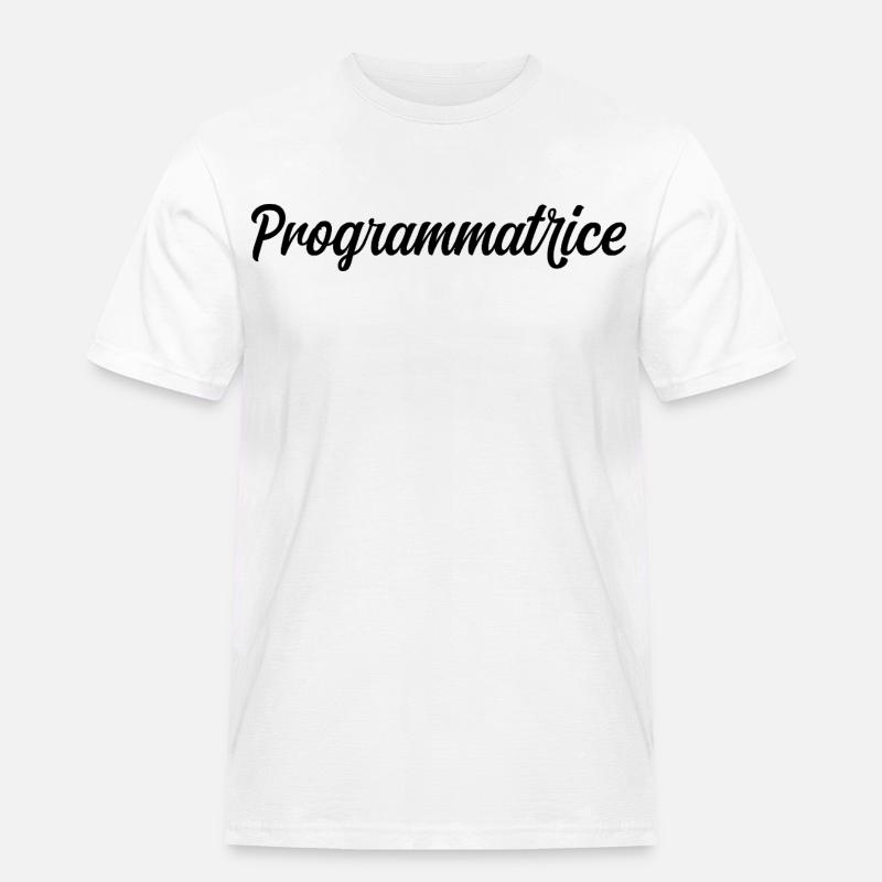 Programmatrice Informatique Code Développeuse Web - T-shirt Workwear homme - blanc