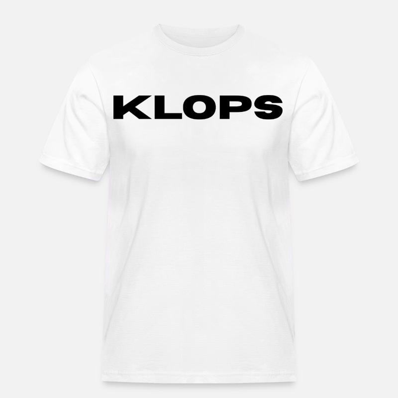 Klops - Hier ist der Name Programm - Männer Workwear T-Shirt - Weiß