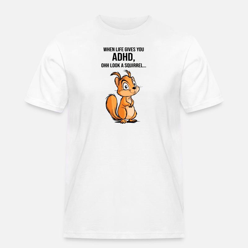 ADHS Eichhörnchen - Männer Workwear T-Shirt - Weiß