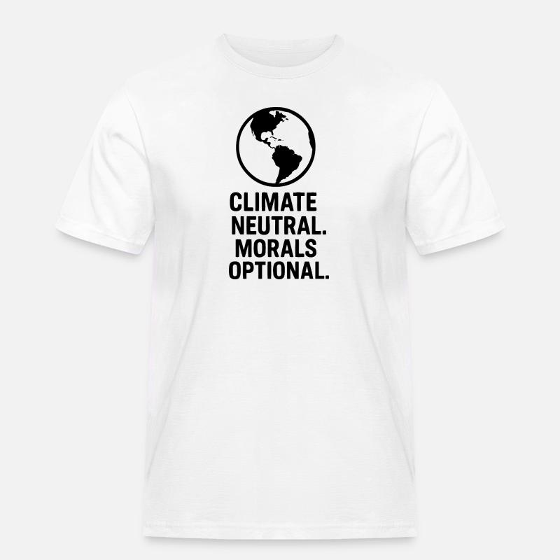Klimate neutral morals optional - Männer Workwear T-Shirt - Weiß