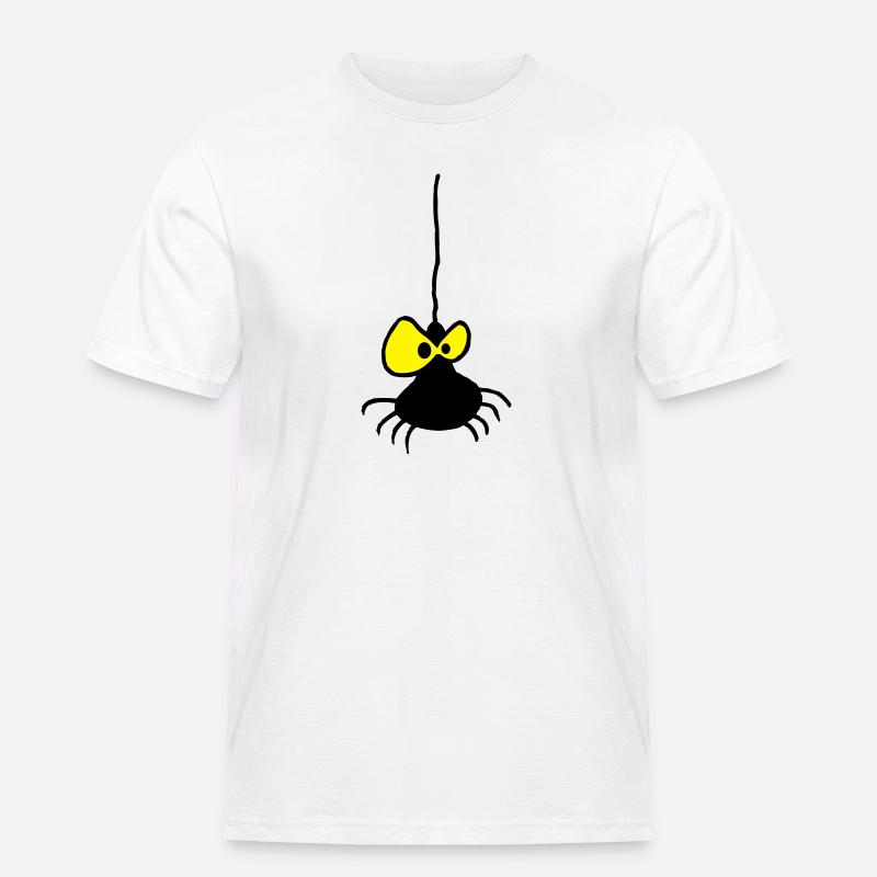 Grumpy Spider Zweifarbiges Design - Männer Workwear T-Shirt - Weiß