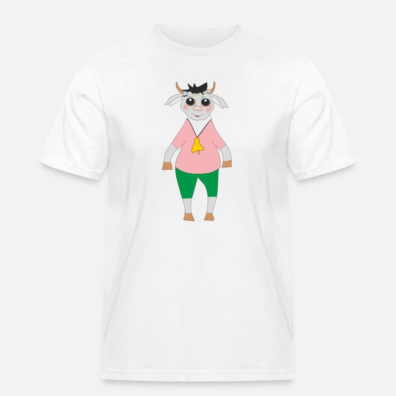 Ziege - Männer Workwear T-Shirt - Weiß
