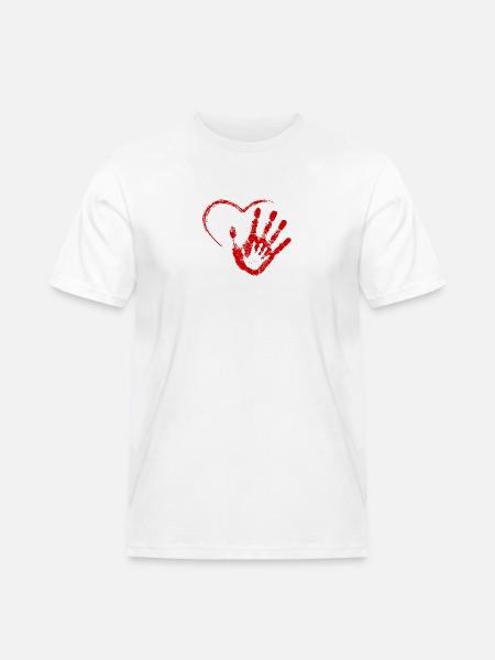 MAIN DANS LA MAIN ROUGE - T-shirt Workwear homme - blanc
