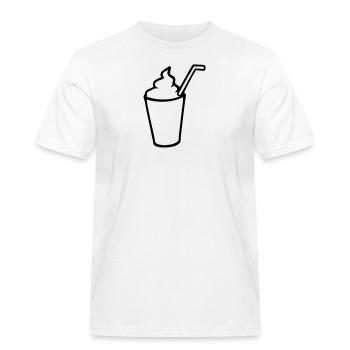 dessert milk shake milk-shake crème glacée - T-shirt Workwear homme - blanc - Devant - AI Model Male 185 dark (185cm)