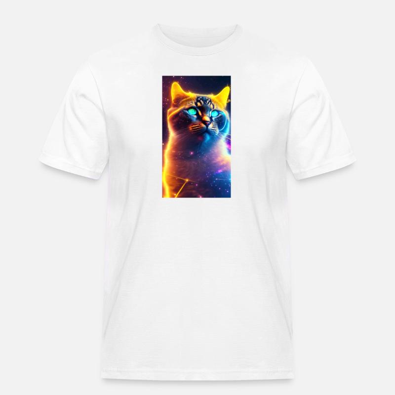 AstroCat Orange Version - Männer Workwear T-Shirt - Weiß