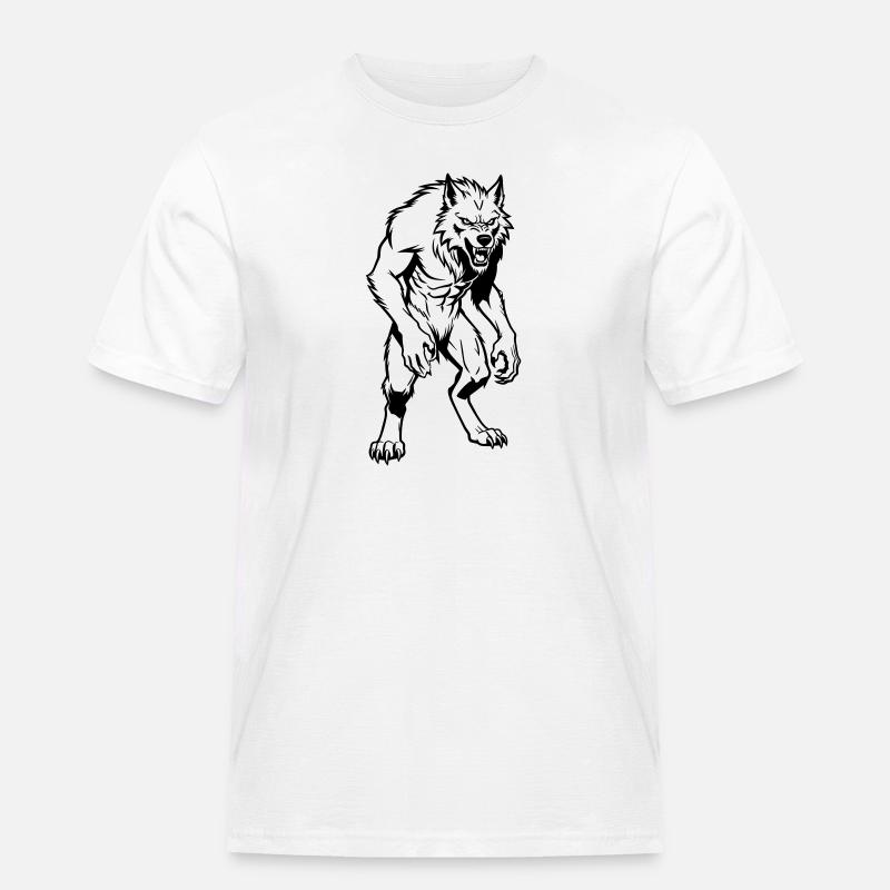 Werwolf - Männer Workwear T-Shirt - Weiß