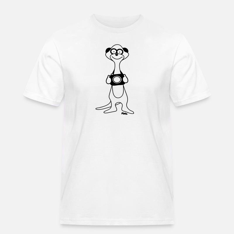 Erdmännchen - Männer Workwear T-Shirt - Weiß