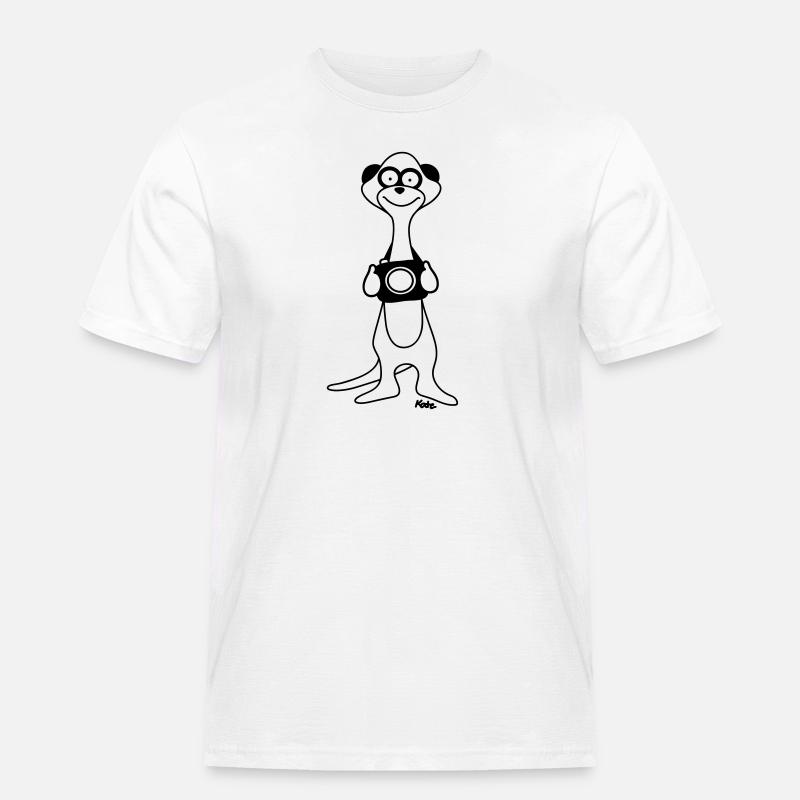Erdmännchen - Männer Workwear T-Shirt - Weiß