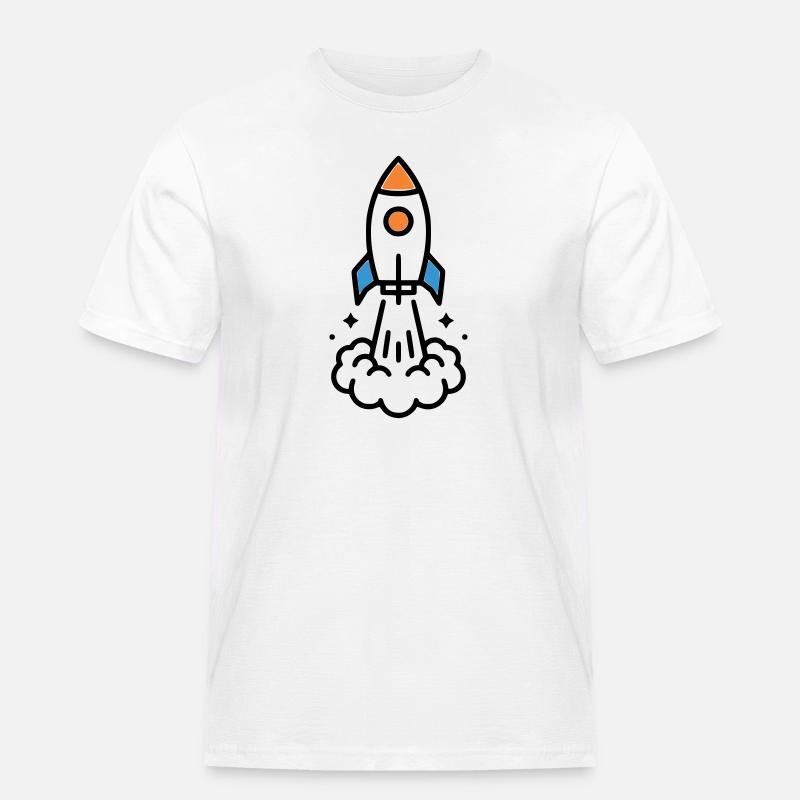 Rocket Launch Space Comic - Men's Workwear T-Shirt - white