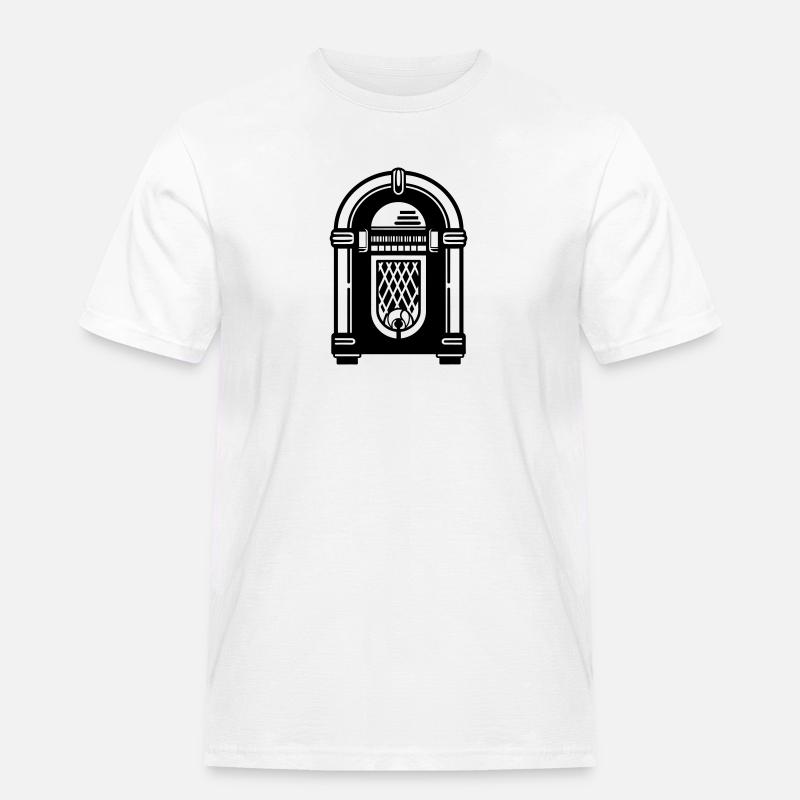 Jukebox - Männer Workwear T-Shirt - Weiß
