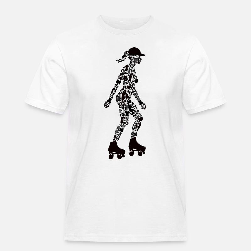 Rollschuh Mädchen Rollschuhe Roller Skating - Männer Workwear T-Shirt - Weiß