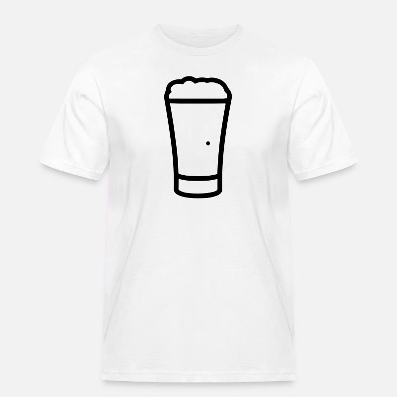 Bier - Männer Workwear T-Shirt - Weiß