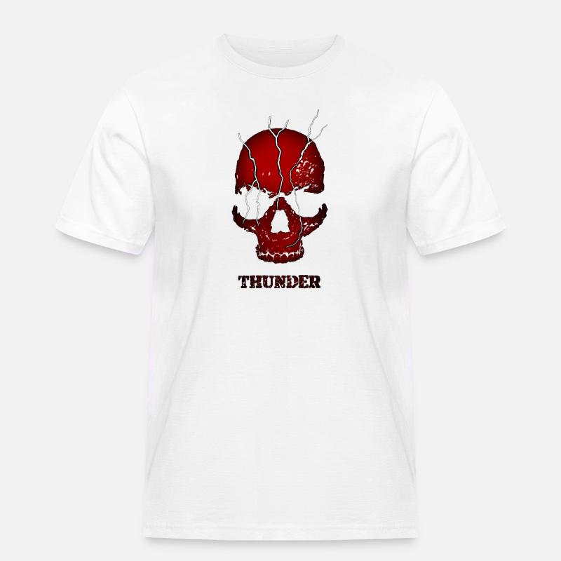 Exploding Thunder Skull - Men's Workwear T-Shirt - white