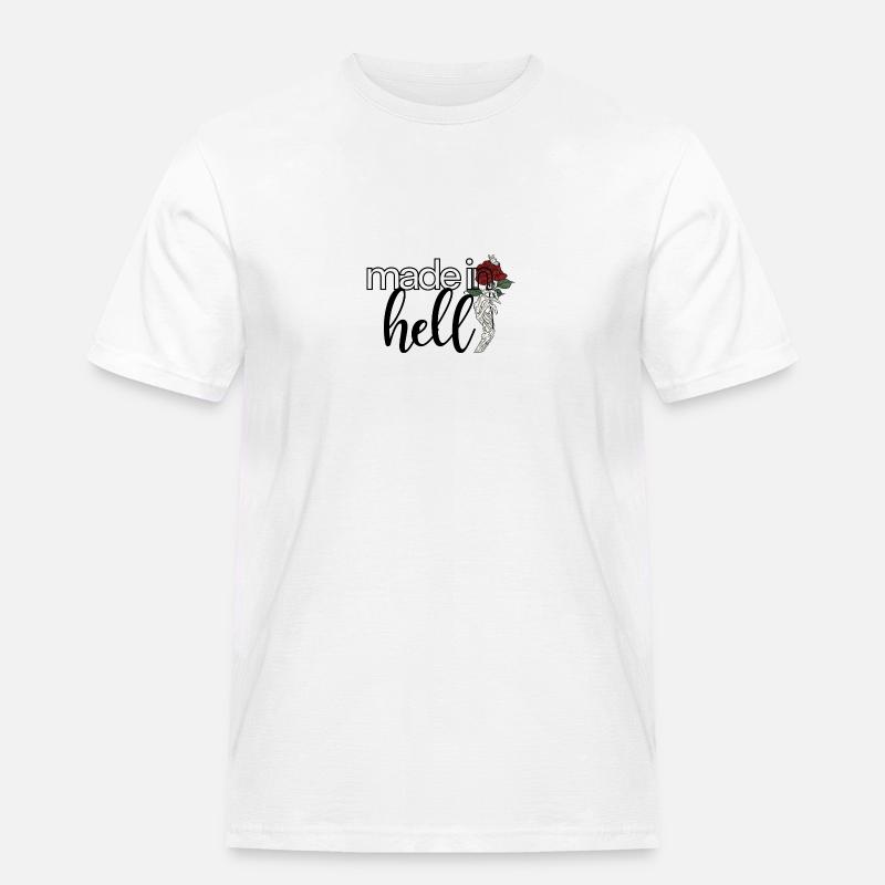 Made in Hell - Männer Workwear T-Shirt - Weiß