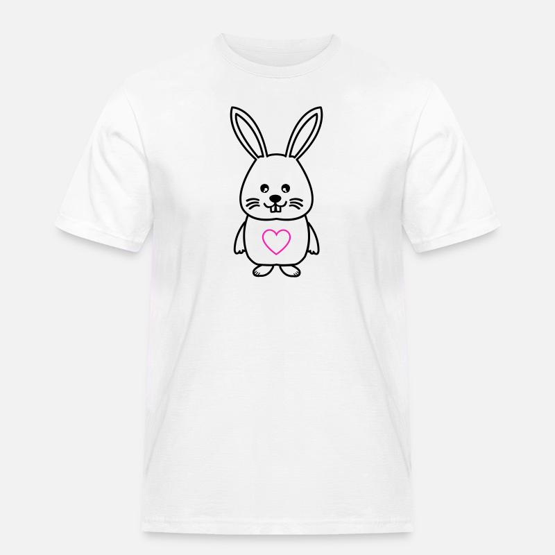 hase comic love - Männer Workwear T-Shirt - Weiß