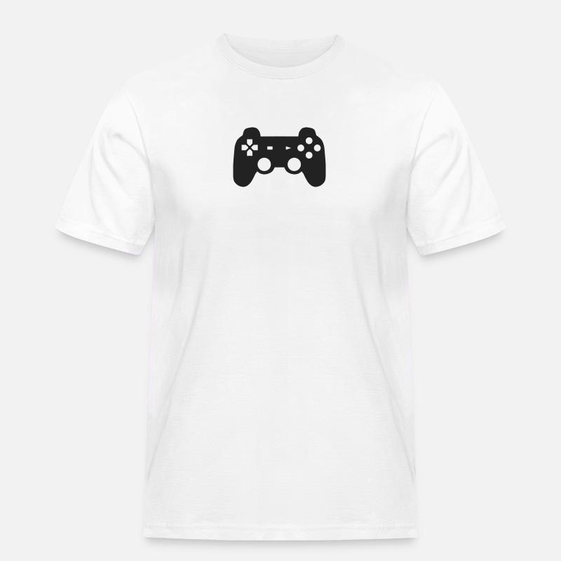 Schwarzer Spielkonsolen Controller Geschenk Idee - Männer Workwear T-Shirt - Weiß