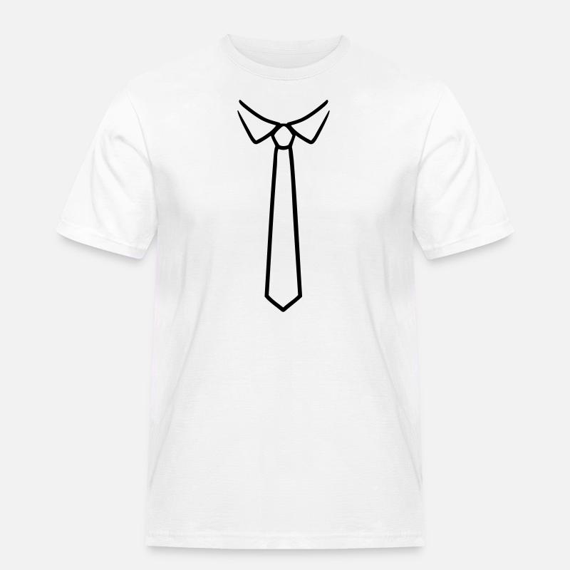 Cravatta - Maglietta da lavoro per uomo - bianco