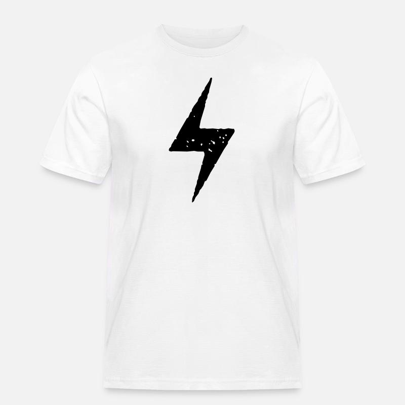 Blitz Strom Symbol - Männer Workwear T-Shirt - Weiß