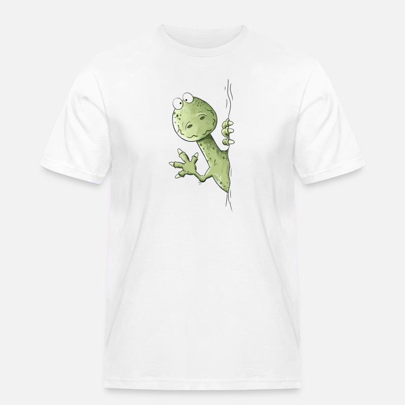 Drolliger Dino I Raptor Dinosaurier - Männer Workwear T-Shirt - Weiß