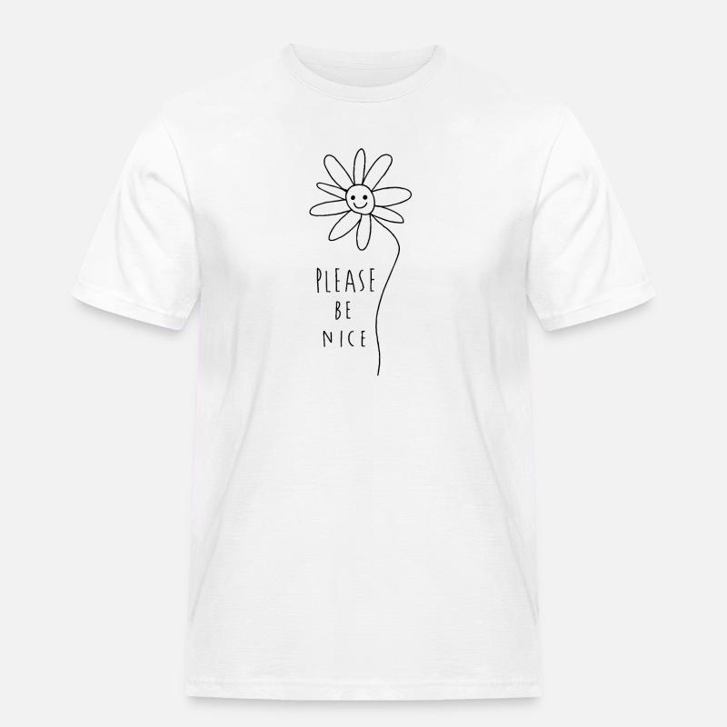 Please be nice – Friendly Minimal Statement - Men's Workwear T-Shirt - white