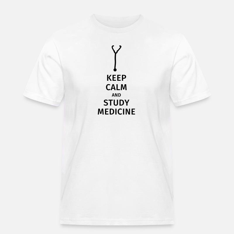 keep calm and study medicine - Männer Workwear T-Shirt - Weiß