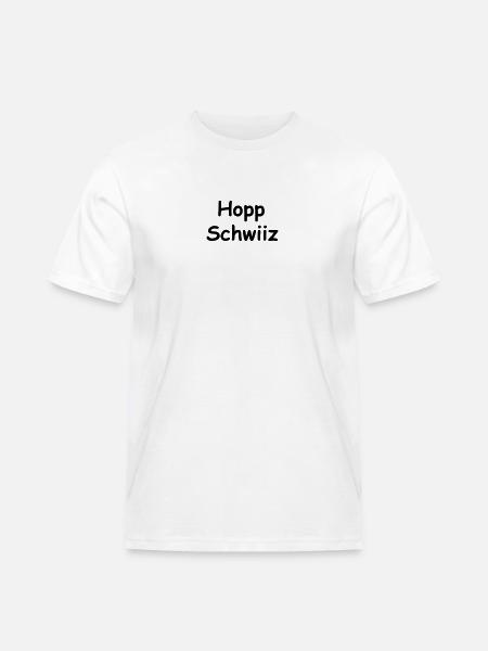 Hopp Schwiiz I - Männer Workwear T-Shirt - Weiß