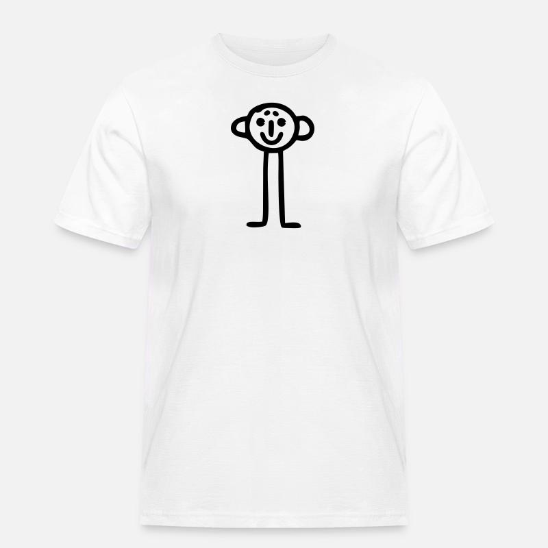 Strichmännchen einfach - Männer Workwear T-Shirt - Weiß
