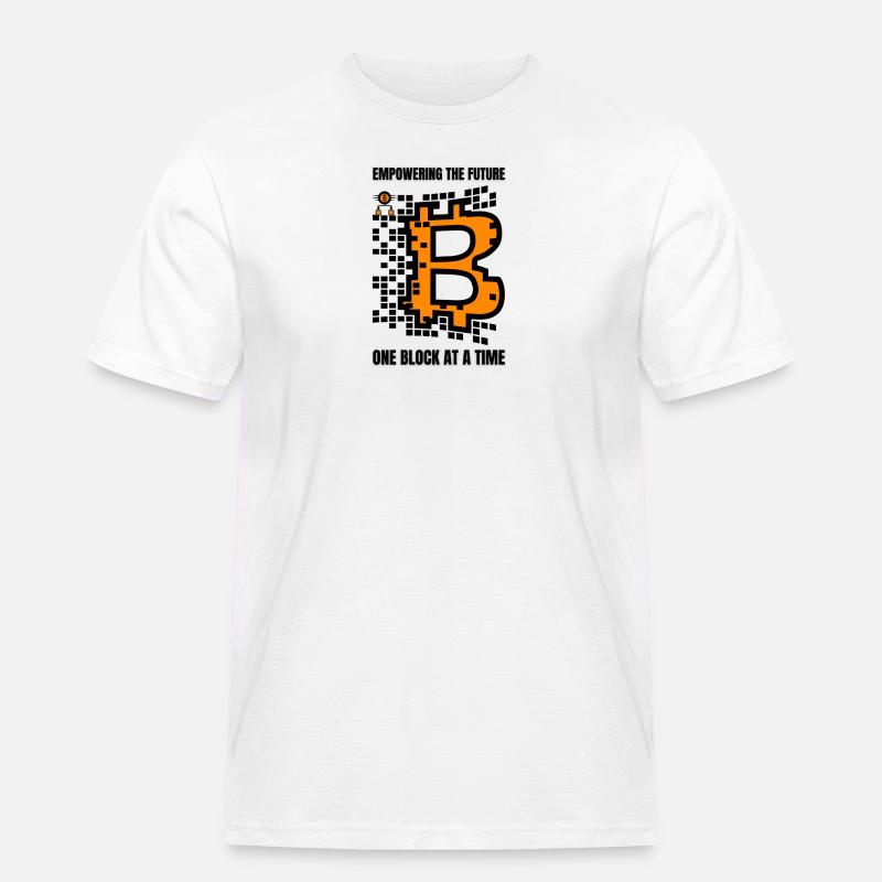 Bitcoin Blockchain Geld Geschenk Geschenkidee - Männer Workwear T-Shirt - Weiß