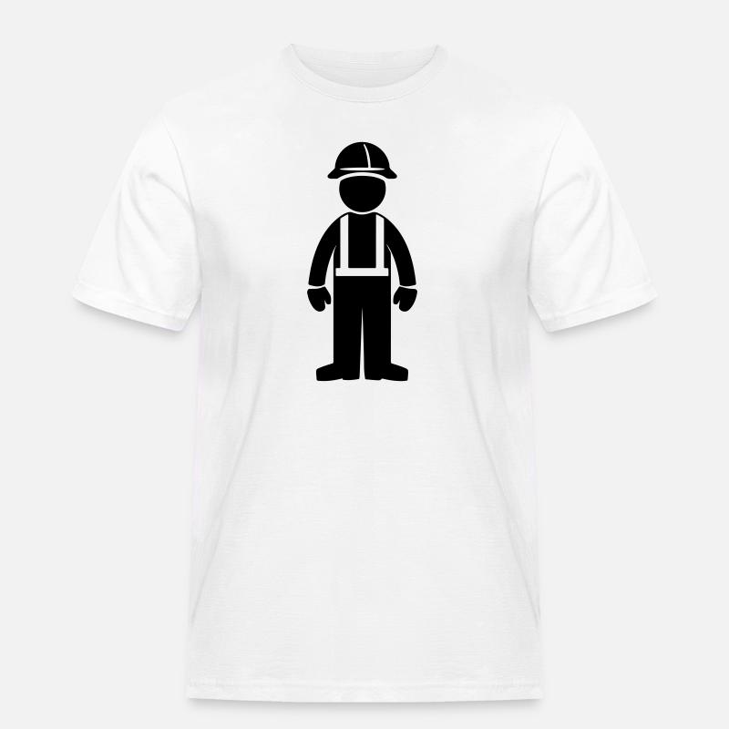 Bauarbeiter - Männer Workwear T-Shirt - Weiß