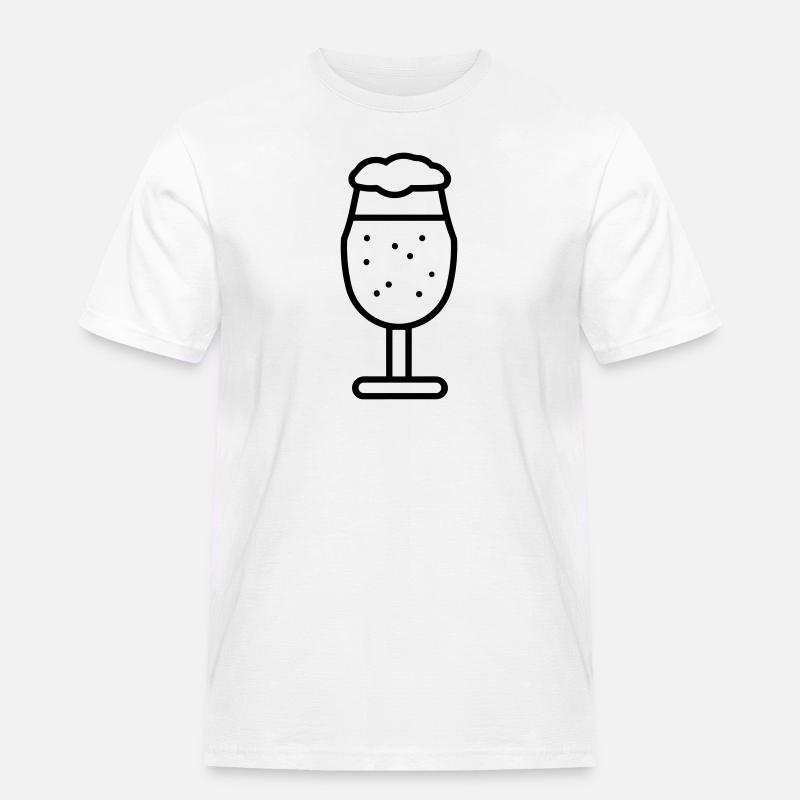 Bier - Männer Workwear T-Shirt - Weiß