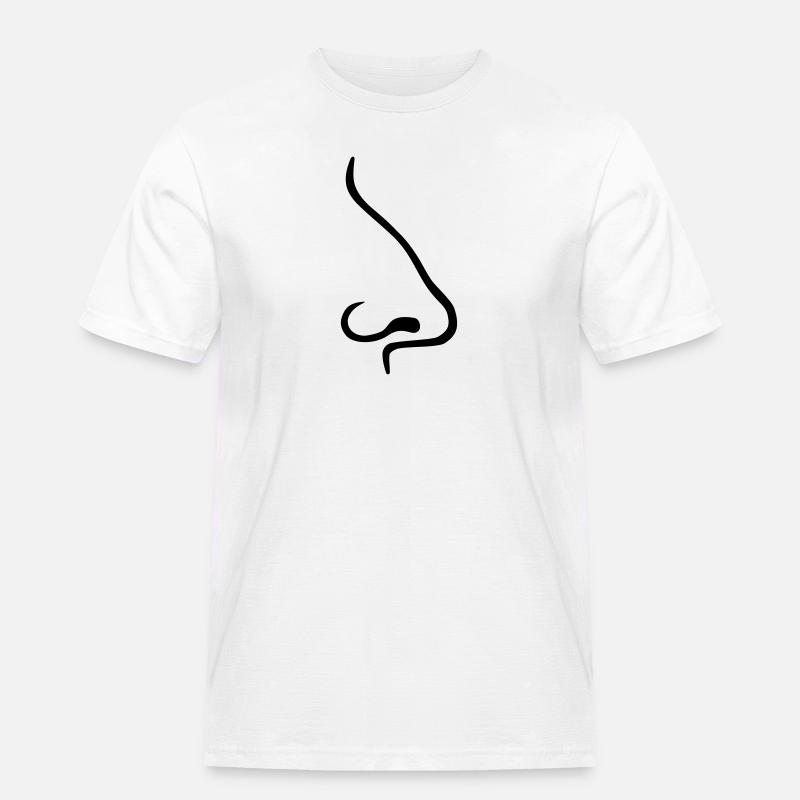 Nase - Männer Workwear T-Shirt - Weiß