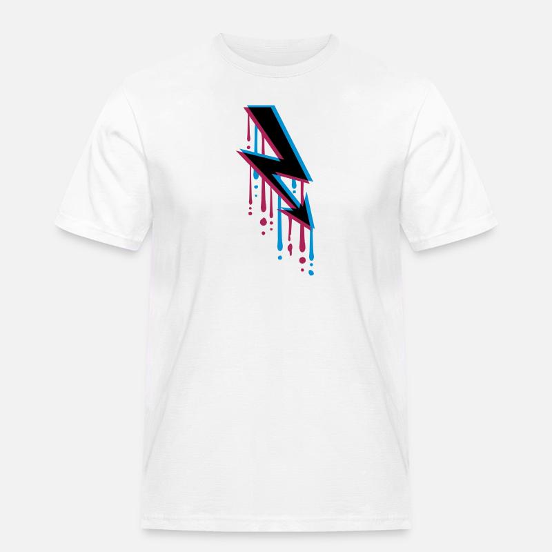 slipp graffiti 3d elektrisk lyn elektrisitet energi - Workwear T-Shirt for menn - hvit