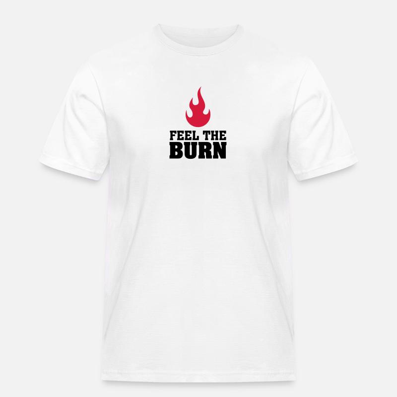 Feel The Burn (Flame) - Männer Workwear T-Shirt - Weiß