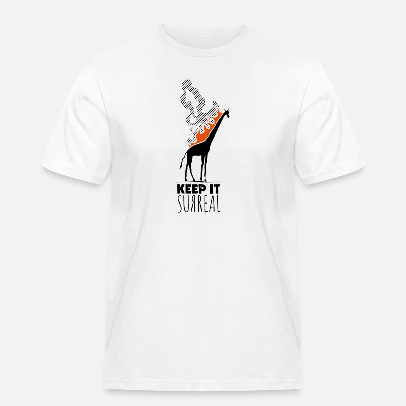 Keep it Surreal Giraffe Statement Kunst Humor - Männer Workwear T-Shirt - Weiß