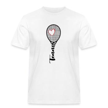 Tennis Joueur de tennis Tennis-love Match Ball - T-shirt Workwear homme - blanc - Devant - AI Model Male 185 dark (185cm)