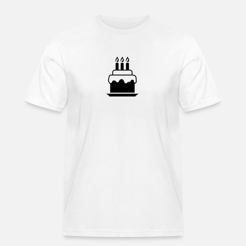 Kuchen - Männer Workwear T-Shirt - Weiß