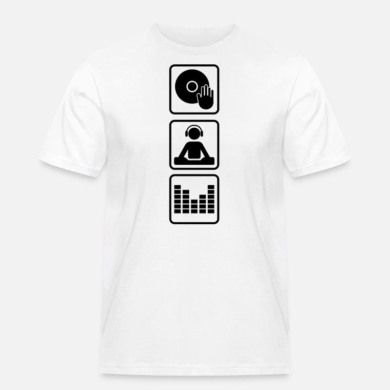 DJ Turntable - Männer Workwear T-Shirt - Weiß