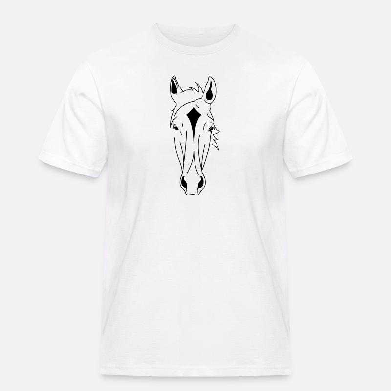 Pferdekopf - Männer Workwear T-Shirt - Weiß