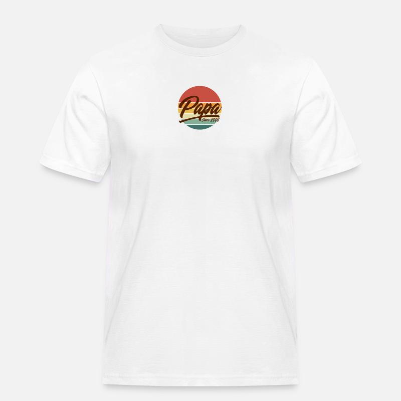Papa seit 2006 Retro Sunset Vaterschaft - Männer Workwear T-Shirt - Weiß