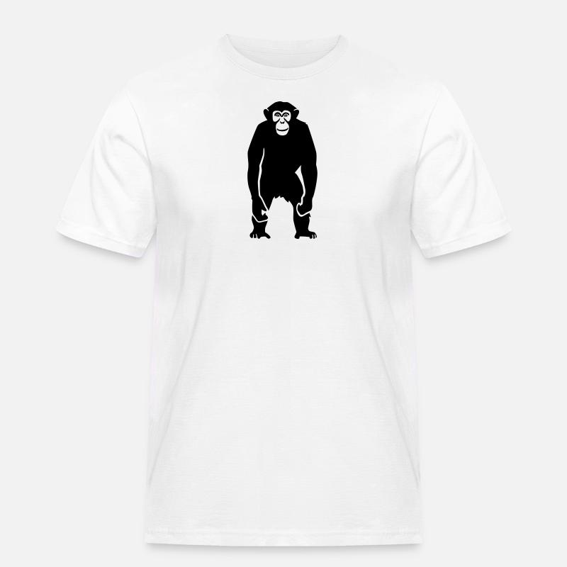 Affe - Männer Workwear T-Shirt - Weiß