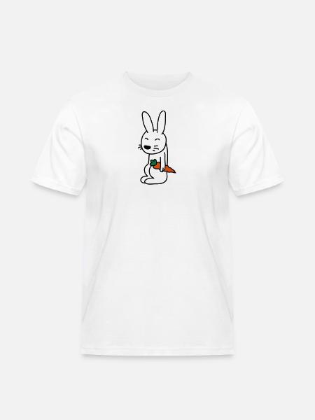 bunny_with_carrot - Männer Workwear T-Shirt - Weiß