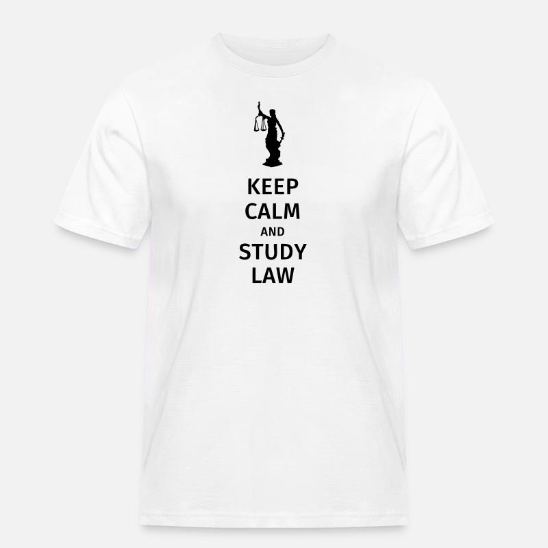 keep calm and study law - Männer Workwear T-Shirt - Weiß