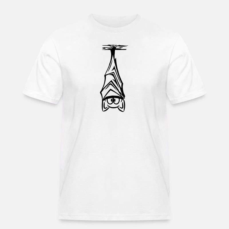 Fledermaus hängend - Männer Workwear T-Shirt - Weiß