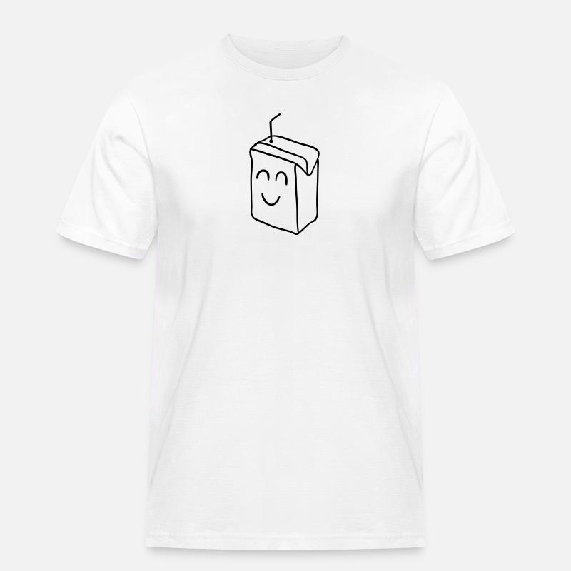 Trinkpäckchen - Männer Workwear T-Shirt - Weiß