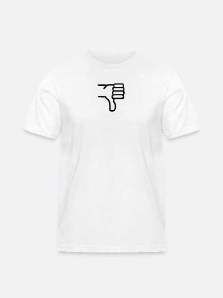 Daumen runter - Männer Workwear T-Shirt - Weiß