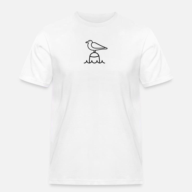 Möwe Moin - Männer Workwear T-Shirt - Weiß