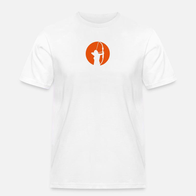 Bogenschießen Bogenschießen Logo bogenschieben3 - Männer Workwear T-Shirt - Weiß