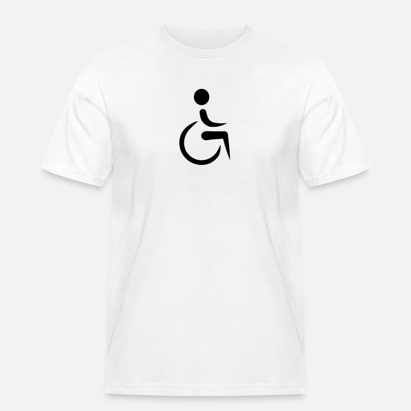 Rollstuhl - Männer Workwear T-Shirt - Weiß
