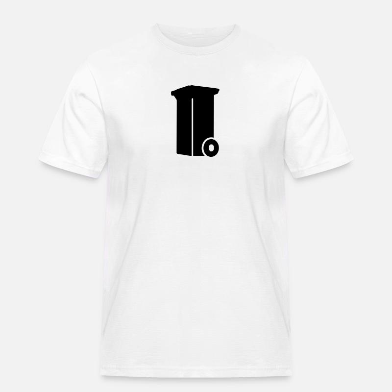 Mülltonne - Männer Workwear T-Shirt - Weiß