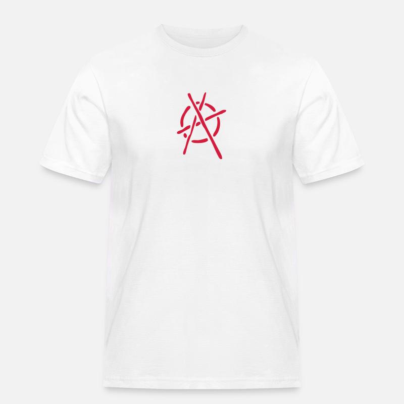 anarchy logo stencil - Männer Workwear T-Shirt - Weiß
